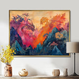 Pink And Orange Dragons Paper Offerings - Dragons Wall Decor