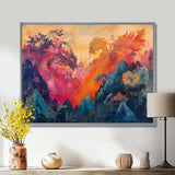 Pink And Orange Dragons Paper Offerings - Dragons Wall Decor