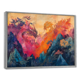 Pink And Orange Dragons Paper Offerings - Dragons Wall Decor