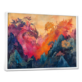 Pink And Orange Dragons Paper Offerings - Dragons Wall Decor