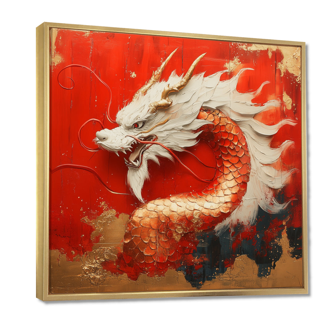 White And Orange Dragon Spirit - White Dragons Wall Art