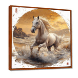 White And Gold Horse - Horse Home Decor Art