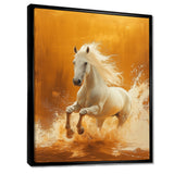 Gold And White Horse Windy Plains - Horse Large Canvas Wall Art