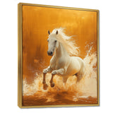 Gold And White Horse Windy Plains - Horse Large Canvas Wall Art