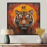 Chinese Tiger Sunset Blaze - Tiger Wall Art Prints