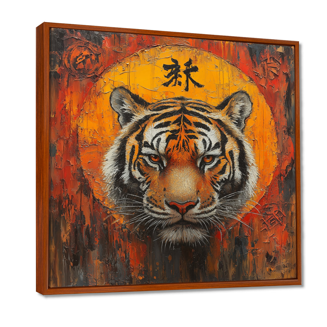Chinese Tiger Sunset Blaze - Tiger Wall Art Prints