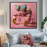 Pink And Blue Crab A Walking Robot Crab - Pink Crab Wall Art