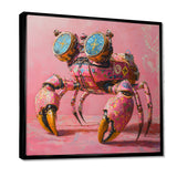 Pink And Blue Crab A Walking Robot Crab - Pink Crab Wall Art