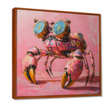 Pink And Blue Crab A Walking Robot Crab - Pink Crab Wall Art