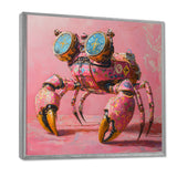 Pink And Blue Crab A Walking Robot Crab - Pink Crab Wall Art