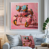 Pink And Blue Crab A Walking Robot Crab - Pink Crab Wall Art