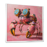 Pink And Blue Crab A Walking Robot Crab - Pink Crab Wall Art