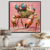 Pink And Green Crab A Walking Robot - Pink Crab Wall Art