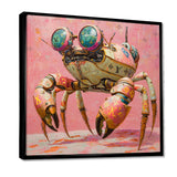Pink And Green Crab A Walking Robot - Pink Crab Wall Art