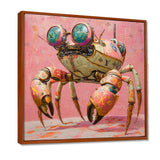 Pink And Green Crab A Walking Robot - Pink Crab Wall Art