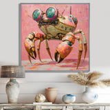 Pink And Green Crab A Walking Robot - Pink Crab Wall Art