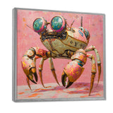 Pink And Green Crab A Walking Robot - Pink Crab Wall Art