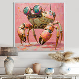 Pink And Green Crab A Walking Robot - Pink Crab Wall Art