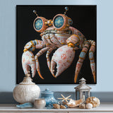 Pink And Blue Crab A Walking Robot - Crab Framed Canvas Art