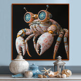 Pink And Blue Crab A Walking Robot - Crab Framed Canvas Art