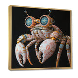 Pink And Blue Crab A Walking Robot - Crab Framed Canvas Art