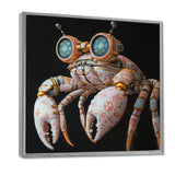 Pink And Blue Crab A Walking Robot - Crab Framed Canvas Art
