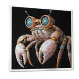 Pink And Blue Crab A Walking Robot - Crab Framed Canvas Art