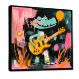 Nursery Crocodile Playing Guitar - Crocodile Large Canvas Wall Art