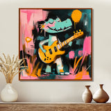 Nursery Crocodile Playing Guitar - Crocodile Large Canvas Wall Art
