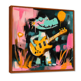 Nursery Crocodile Playing Guitar - Crocodile Large Canvas Wall Art