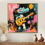 Nursery Crocodile Playing Guitar - Crocodile Large Canvas Wall Art
