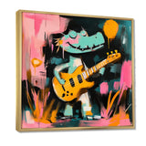 Nursery Crocodile Playing Guitar - Crocodile Large Canvas Wall Art