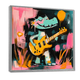 Nursery Crocodile Playing Guitar - Crocodile Large Canvas Wall Art
