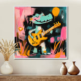 Nursery Crocodile Playing Guitar - Crocodile Large Canvas Wall Art