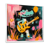 Nursery Crocodile Playing Guitar - Crocodile Large Canvas Wall Art