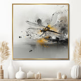 Grey And Yellow Dragonfly River Runner - Dragonfly Wall Decor