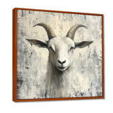 Grey And Minimalism Coastal Goats - Goat Canvas Wall Art