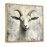 Grey And Minimalism Coastal Goats - Goat Canvas Wall Art