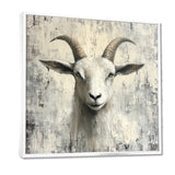 Grey And Minimalism Coastal Goats - Goat Canvas Wall Art
