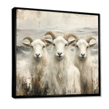 Grey And Brown Goat Minimalism Coastal Goats - Goat Wall Decor