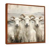 Grey And Brown Goat Minimalism Coastal Goats - Goat Wall Decor