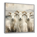 Grey And Brown Goat Minimalism Coastal Goats - Goat Wall Decor