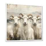 Grey And Brown Goat Minimalism Coastal Goats - Goat Wall Decor