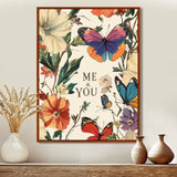 Love Butterflies In Blue And Pink Tones - Blue Butterfly Wall Art