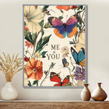 Love Butterflies In Blue And Pink Tones - Blue Butterfly Wall Art