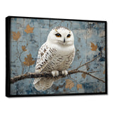 White Snowy Owl Accented With Gold - Owl Wall Art Prints