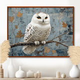 White Snowy Owl Accented With Gold - Owl Wall Art Prints