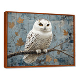 White Snowy Owl Accented With Gold - Owl Wall Art Prints