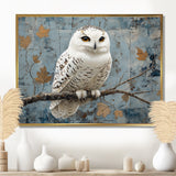 White Snowy Owl Accented With Gold - Owl Wall Art Prints