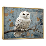 White Snowy Owl Accented With Gold - Owl Wall Art Prints